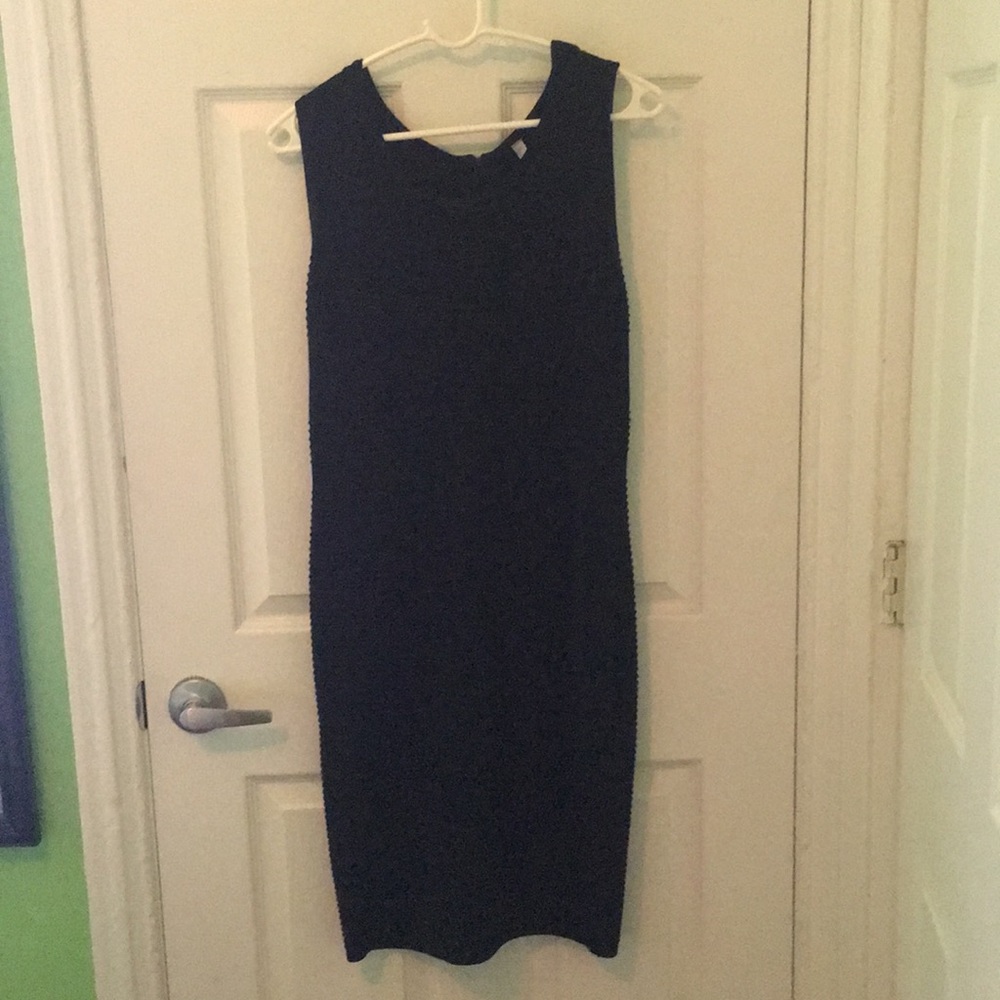 Stretchy Black Ribbed Dress